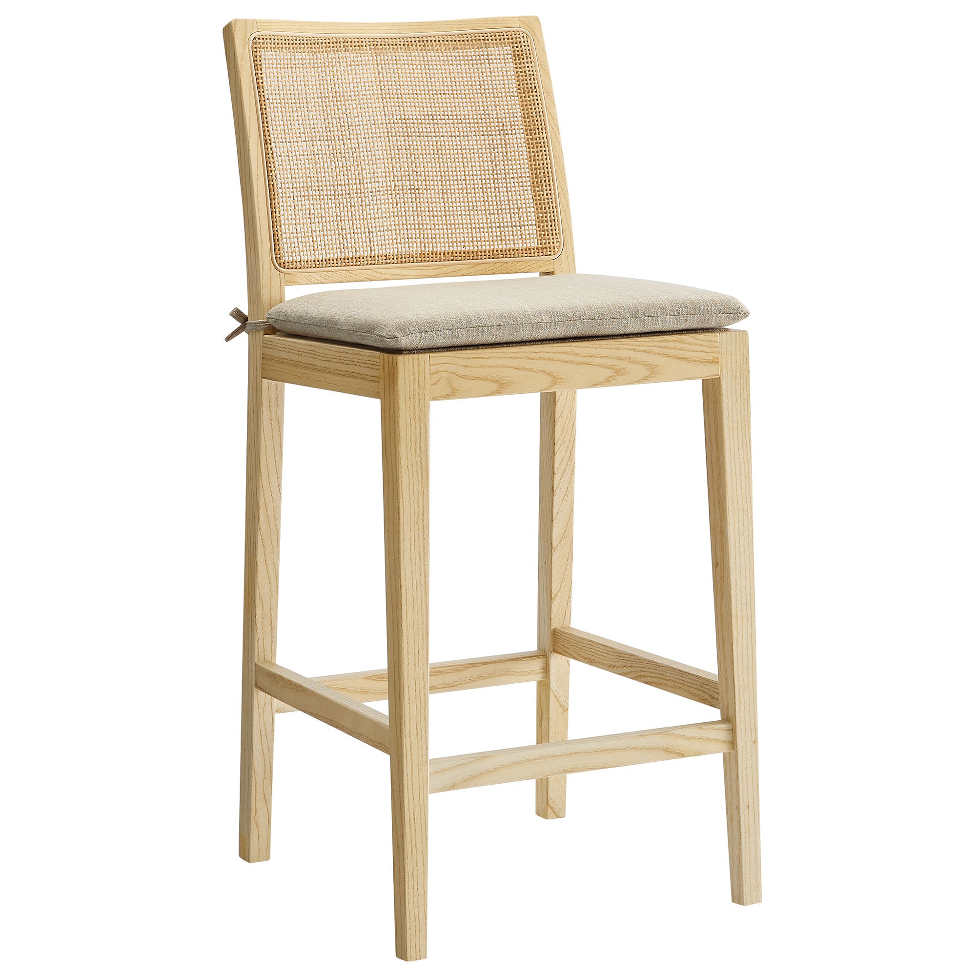 Ovard Wood and Rattan Counter Stool - Natural