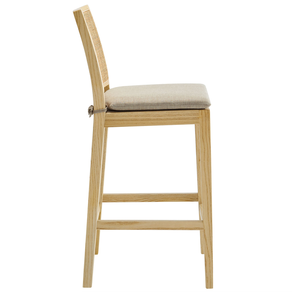 Ovard Wood and Rattan Counter Stool - Natural