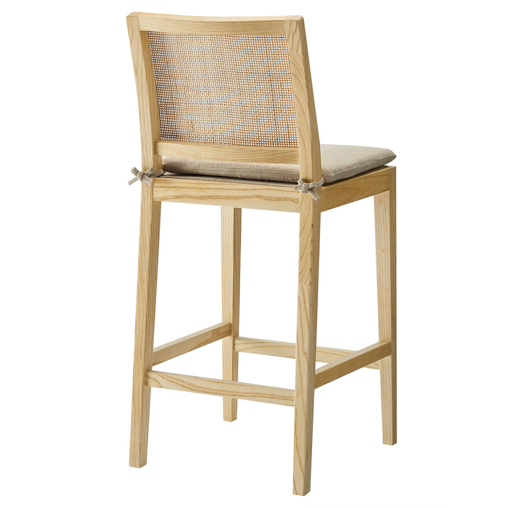 Ovard Wood and Rattan Counter Stool - Natural