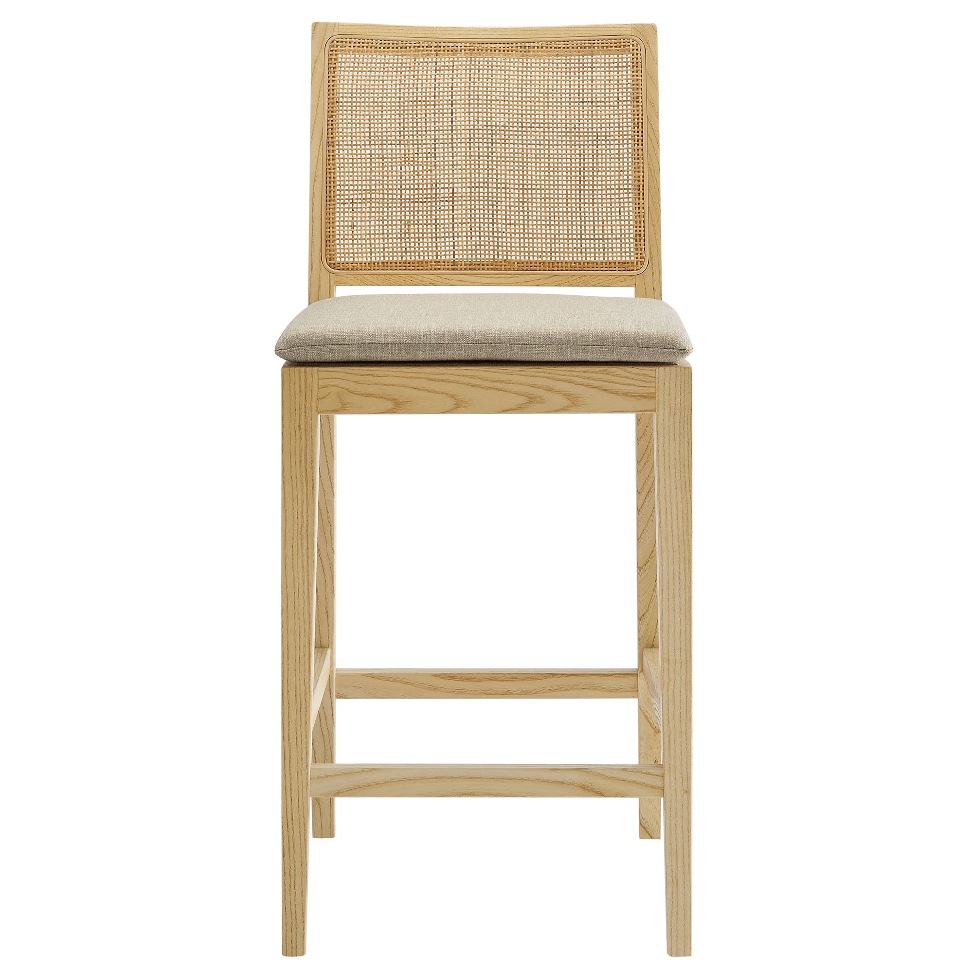 Ovard Wood and Rattan Counter Stool - Natural