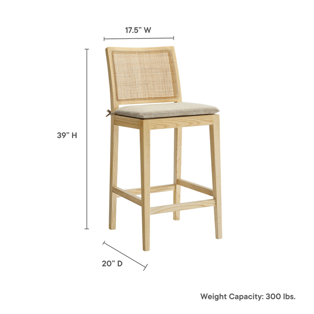 Ovard Wood and Rattan Counter Stool - Natural