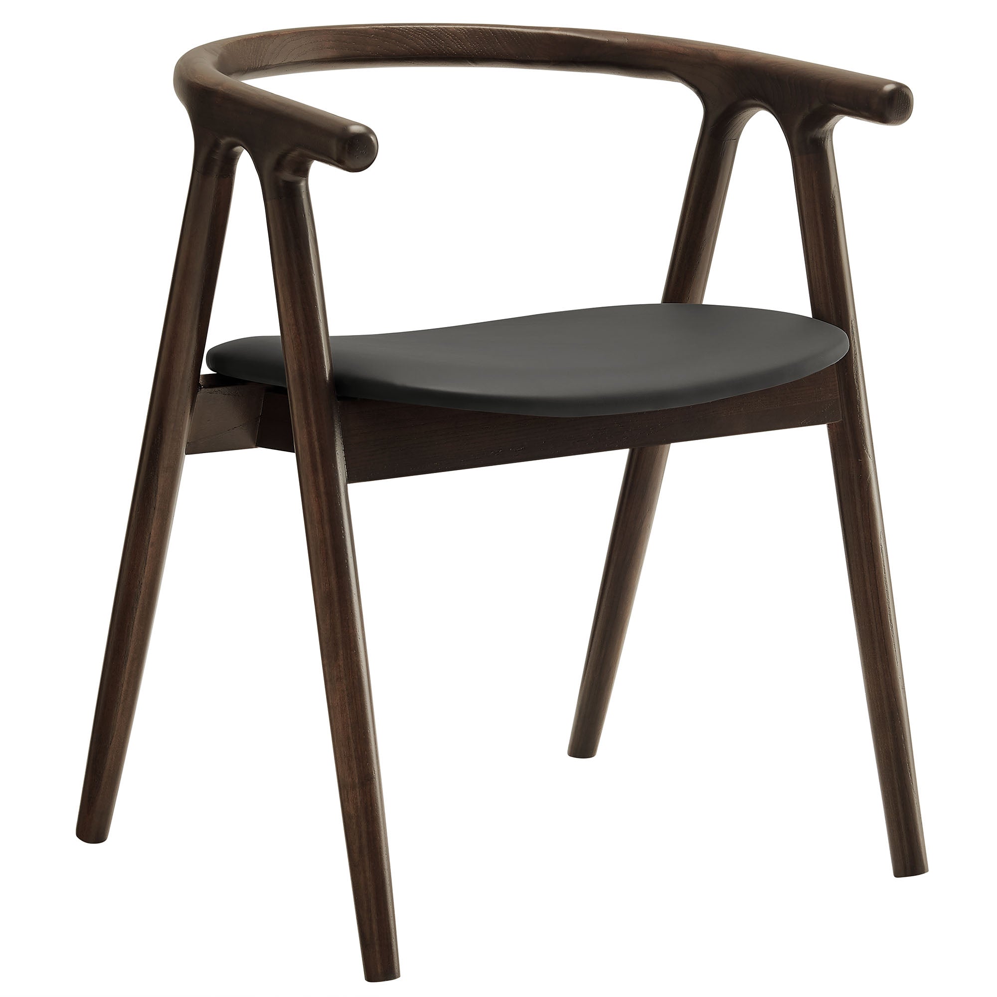 Henry Vegan Leather and Wood Dining Chair - Black