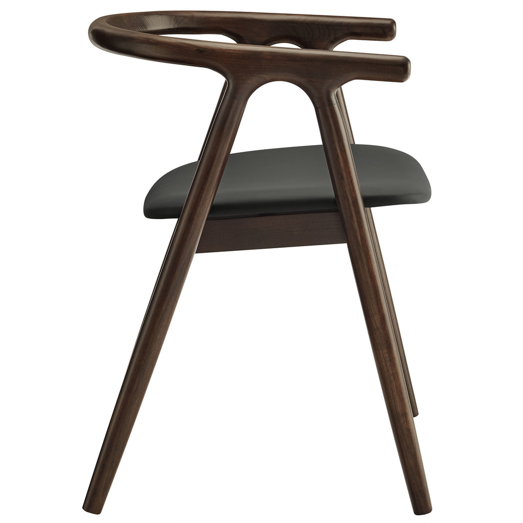 Henry Vegan Leather and Wood Dining Chair - Black