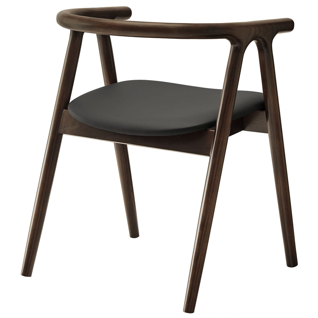 Henry Vegan Leather and Wood Dining Chair - Black