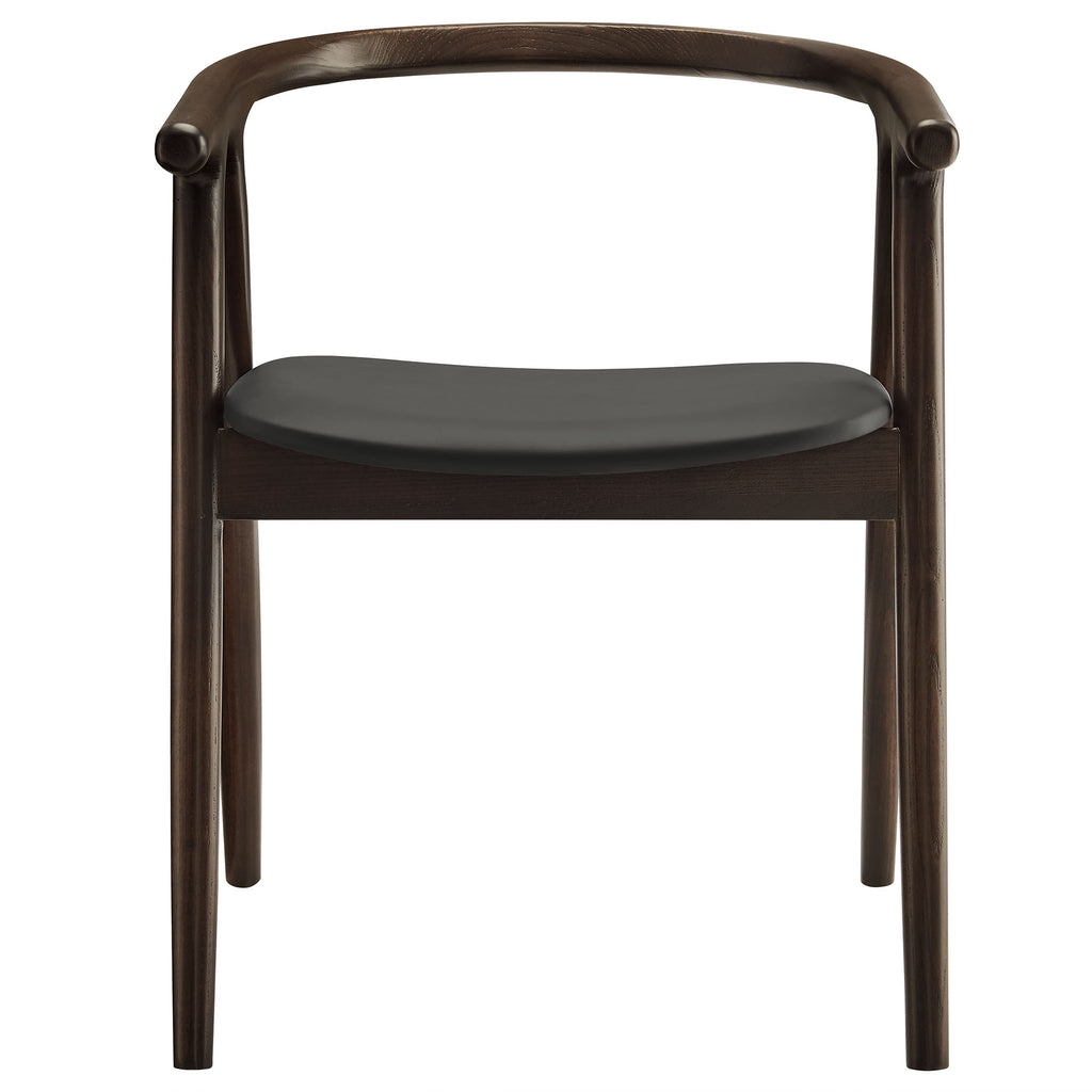 Henry Vegan Leather and Wood Dining Chair - Black