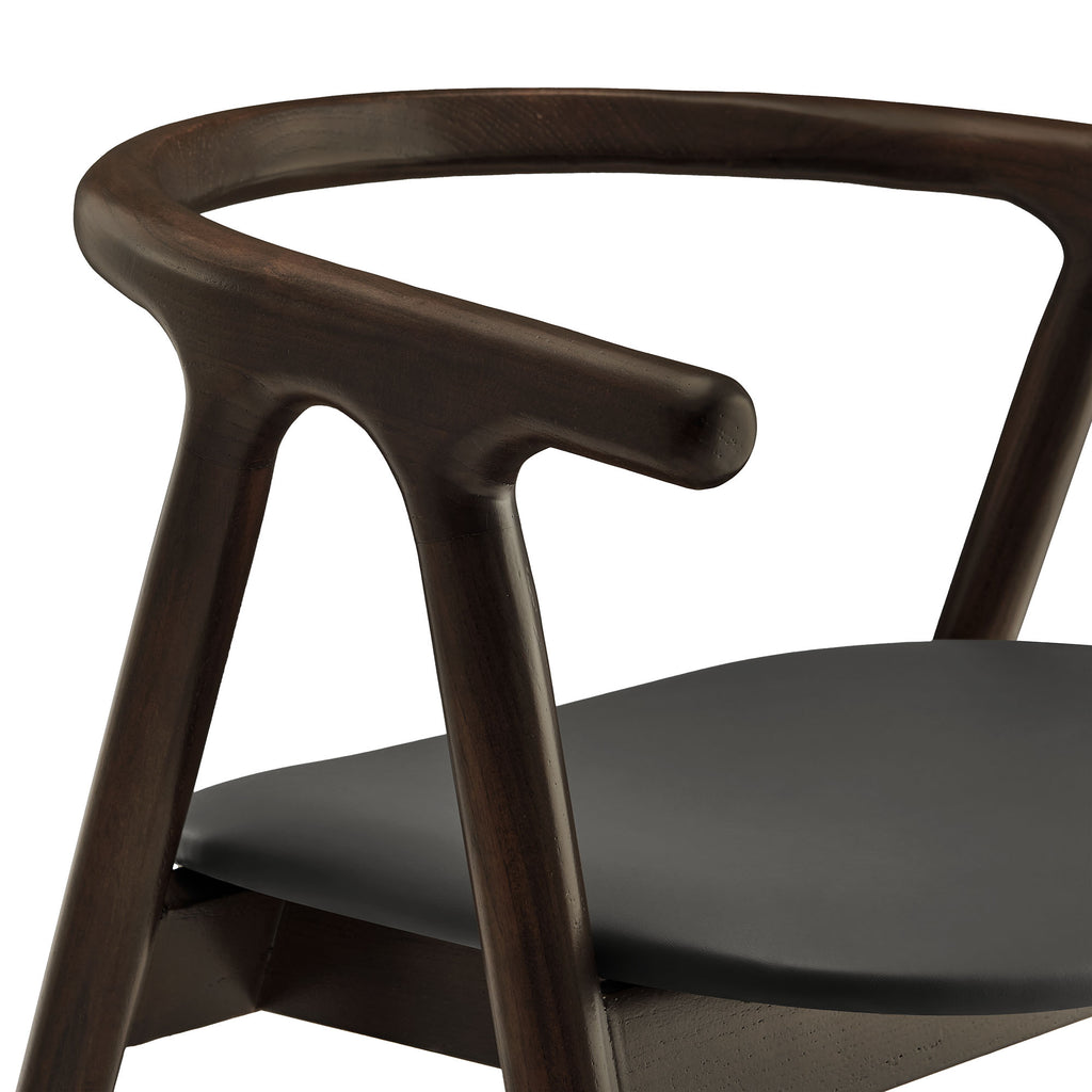 Henry Vegan Leather and Wood Dining Chair - Black