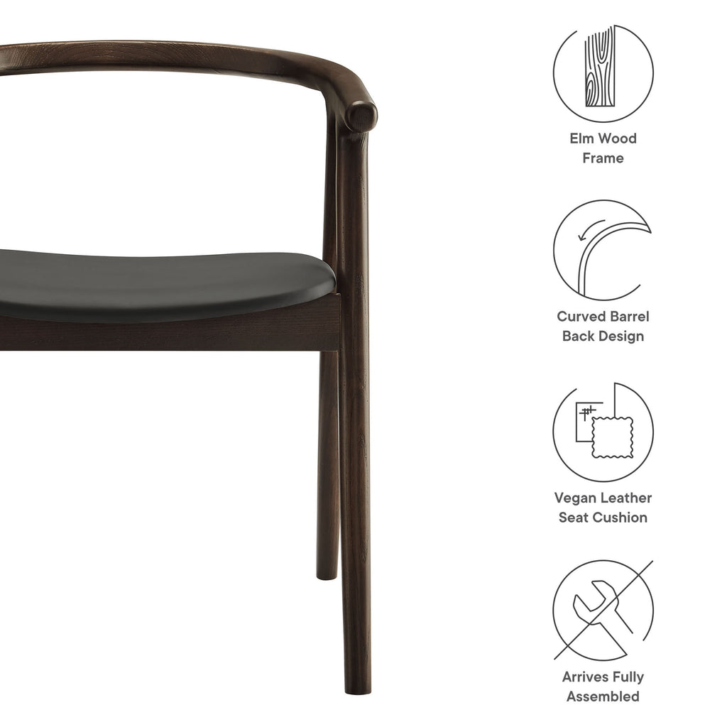 Henry Vegan Leather and Wood Dining Chair - Black