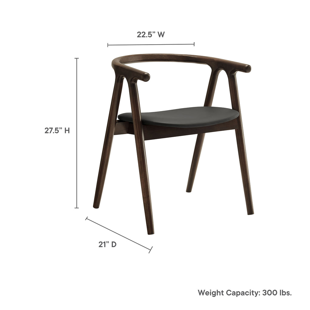Henry Vegan Leather and Wood Dining Chair - Black