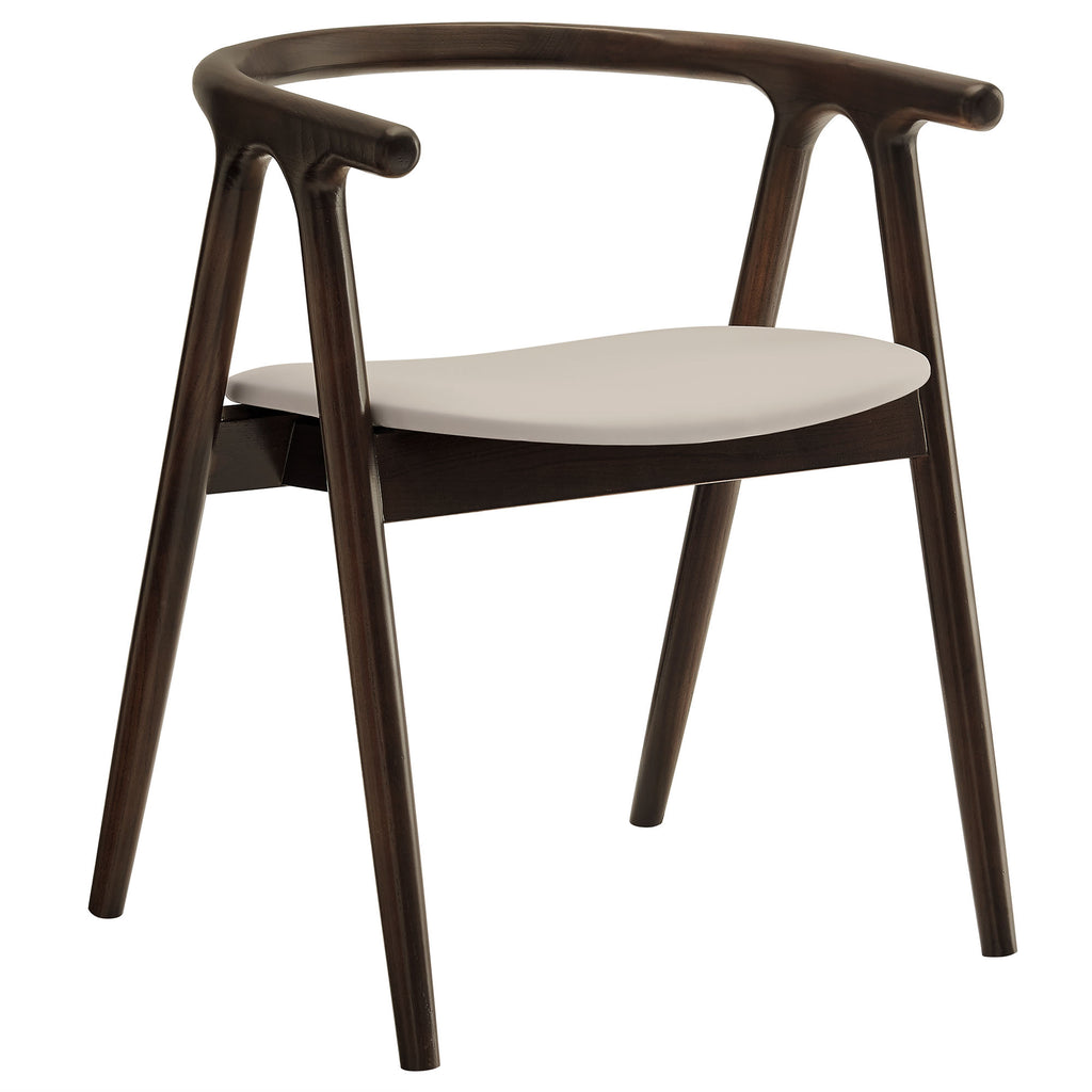 Henry Vegan Leather and Wood Dining Chair - Stone