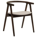 Henry Vegan Leather and Wood Dining Chair - Stone