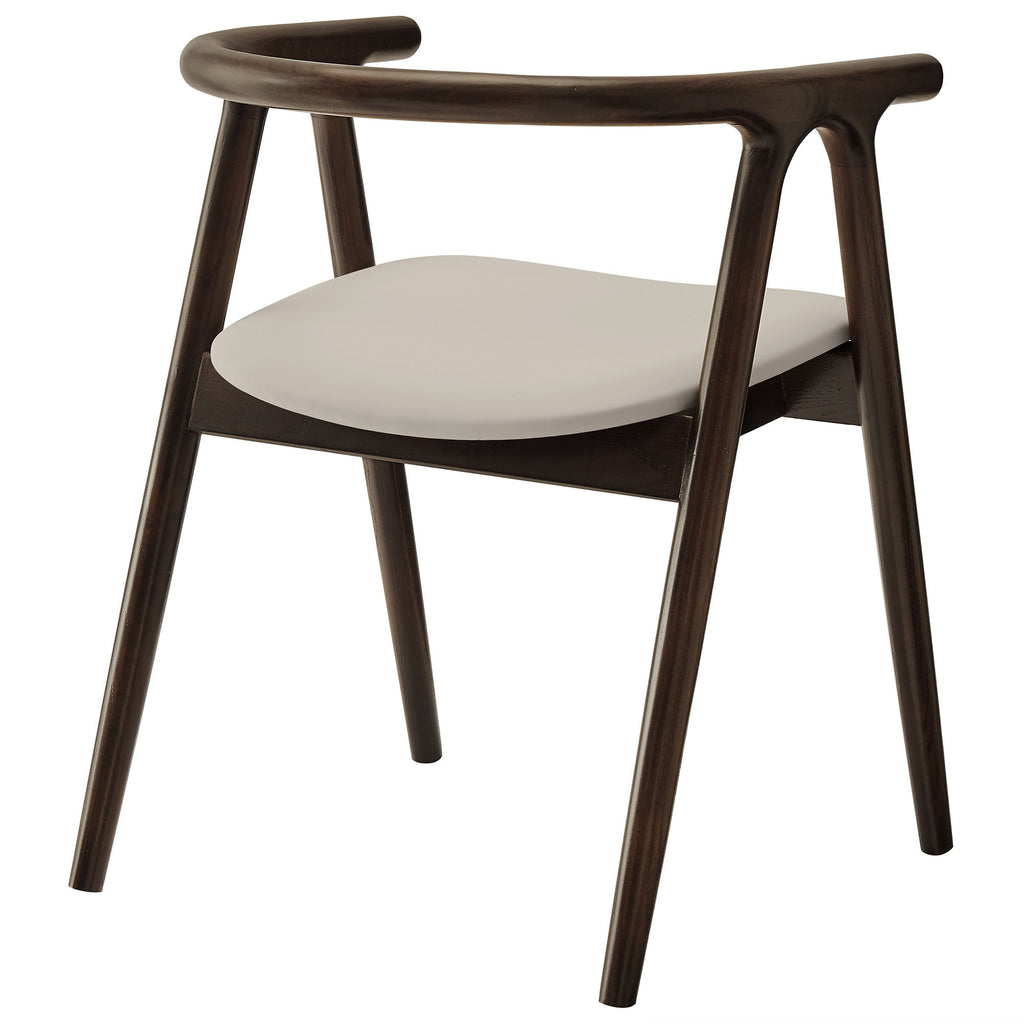 Henry Vegan Leather and Wood Dining Chair - Stone