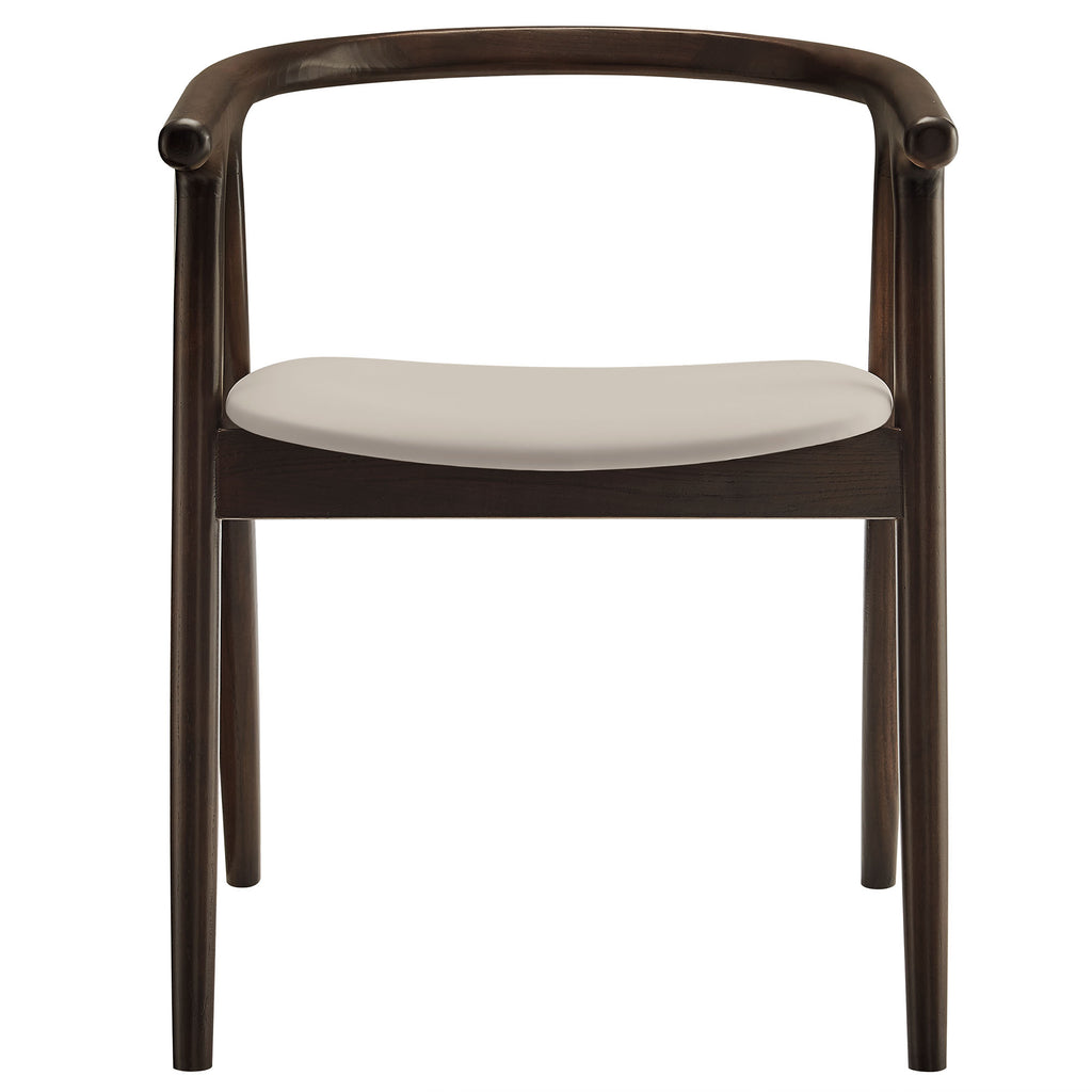 Henry Vegan Leather and Wood Dining Chair - Stone