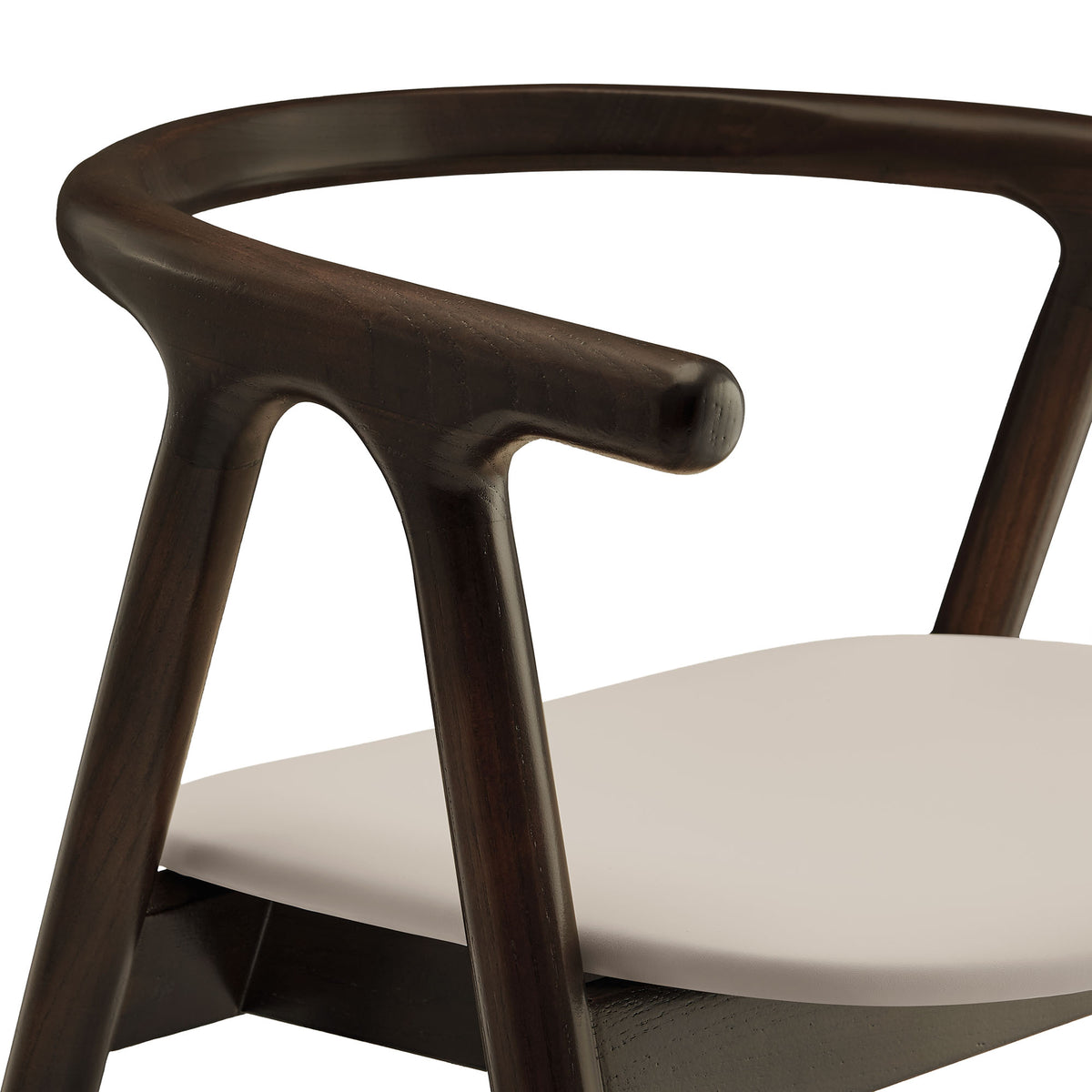 Henry Vegan Leather and Wood Dining Chair - Stone