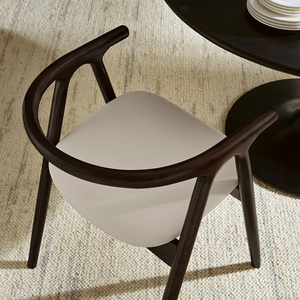 Henry Vegan Leather and Wood Dining Chair - Stone