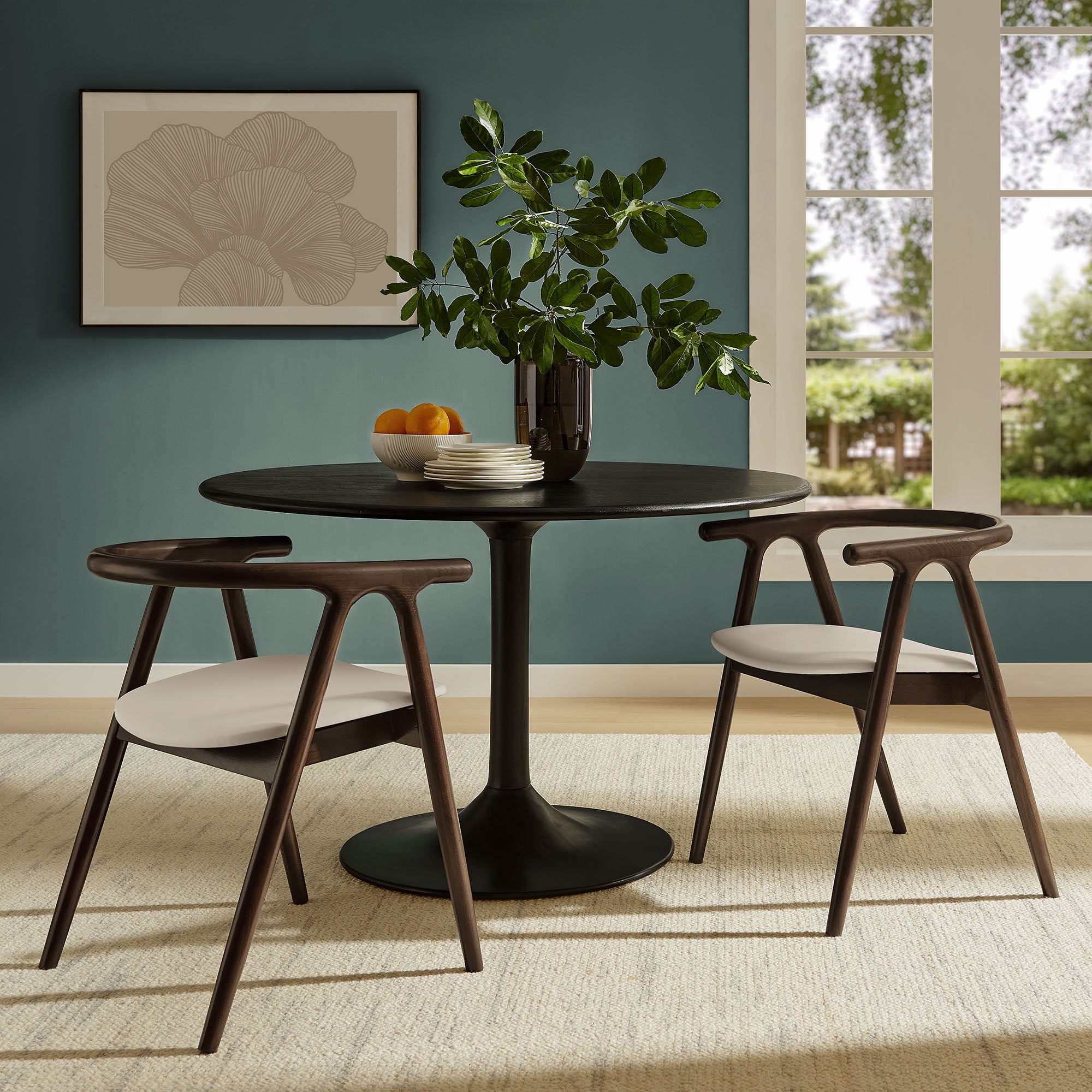 Henry Vegan Leather and Wood Dining Chair - Stone