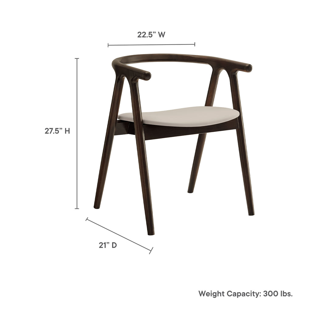 Henry Vegan Leather and Wood Dining Chair - Stone