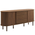 Harlan 67" Fluted Oval Sideboard Cabinet - Walnut