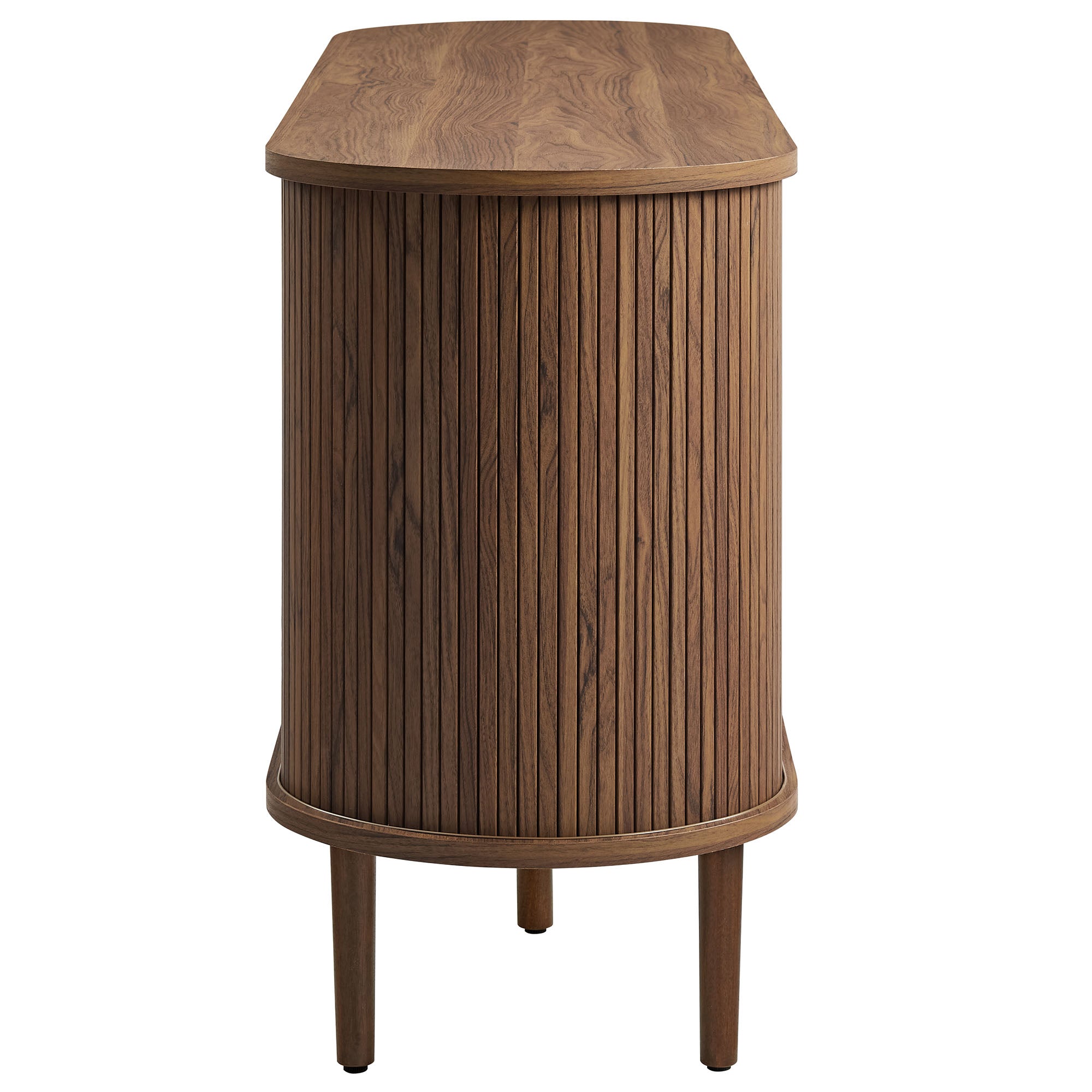Harlan 67" Fluted Oval Sideboard Cabinet - Walnut