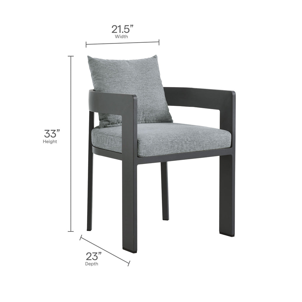Tahoe 9-Piece Outdoor Patio Aluminum Dining Set With Extendable Table - Gray Gray