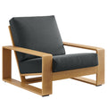 Lirienne Outdoor Patio Aluminum Faux Wood Armchair - Charcoal Natural