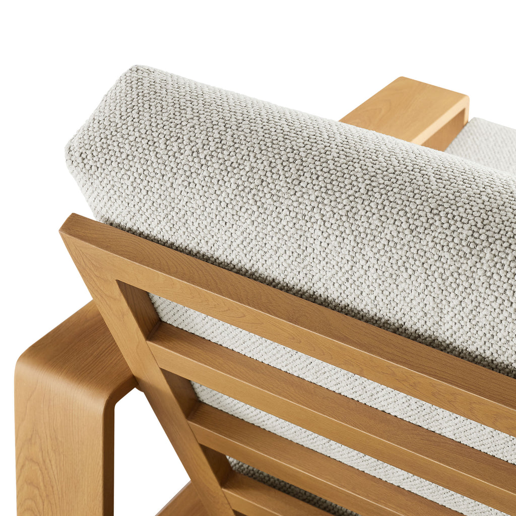 Lirienne Outdoor Patio Aluminum Faux Wood Armchairs Set of 2 - Ivory Natural