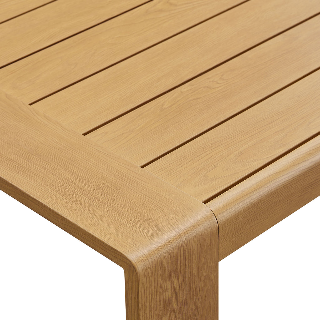 Lirienne Outdoor Patio Aluminum Faux Wood Coffee Table - Natural