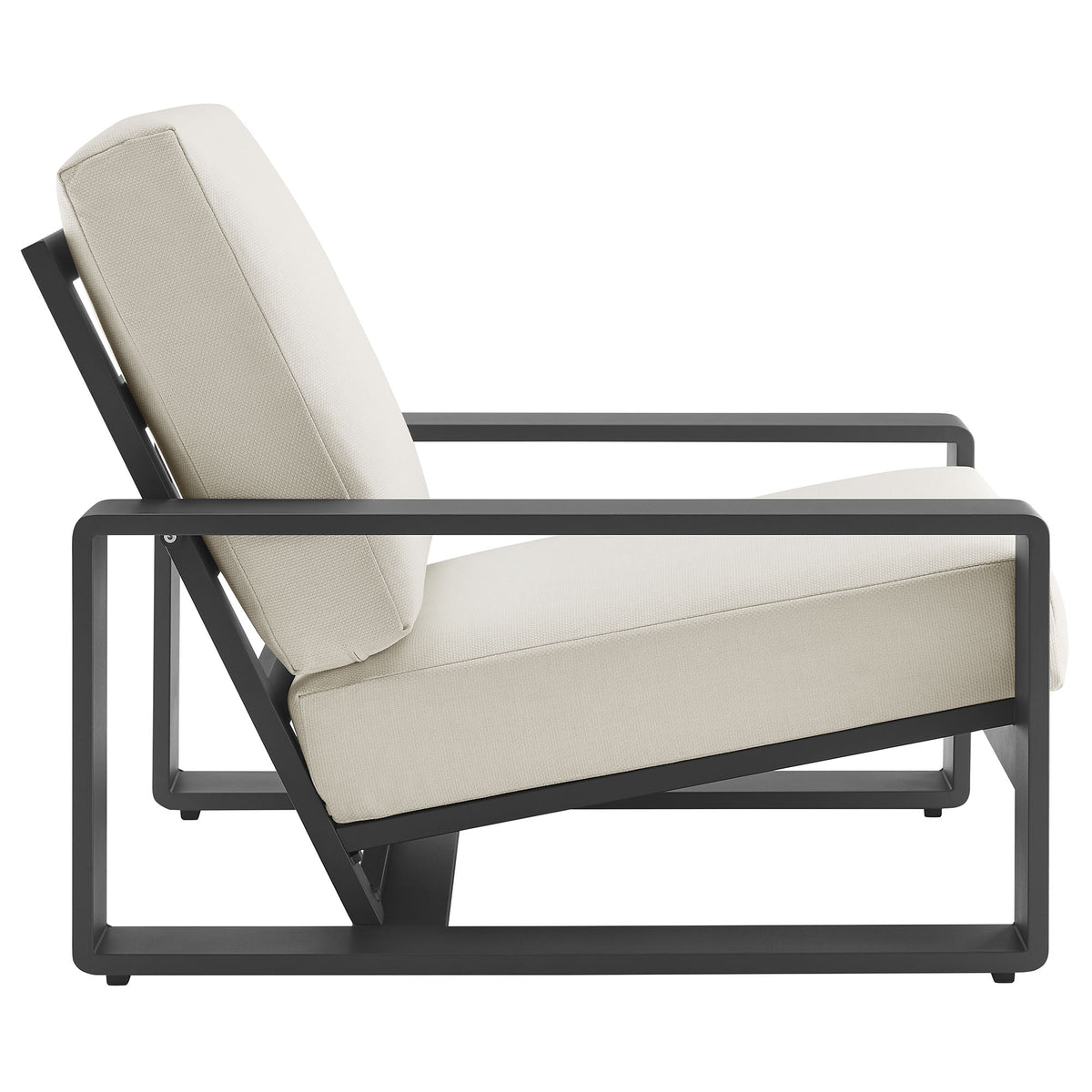 Lirienne Outdoor Patio Aluminum Faux Wood Armchairs Set of 2 - Cream