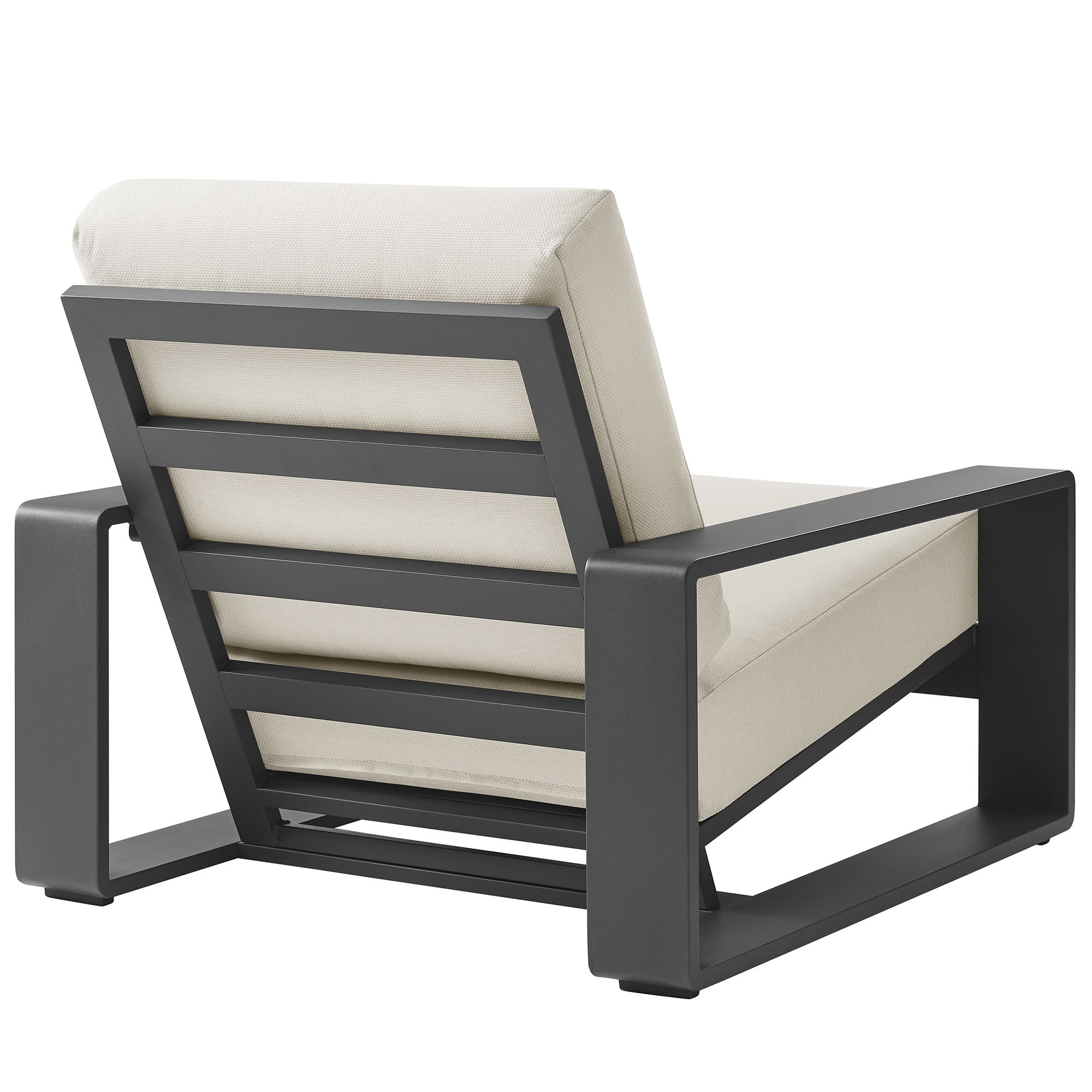 Lirienne Outdoor Patio Aluminum Armchair - Cream Gray