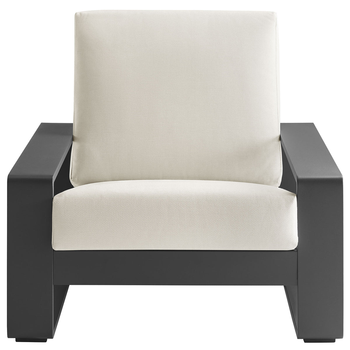 Lirienne Outdoor Patio Aluminum Armchair - Cream Gray