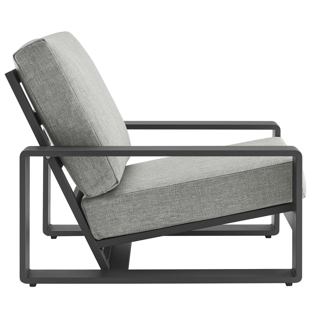 Lirienne Outdoor Patio Aluminum Armchair - Light Gray Gray