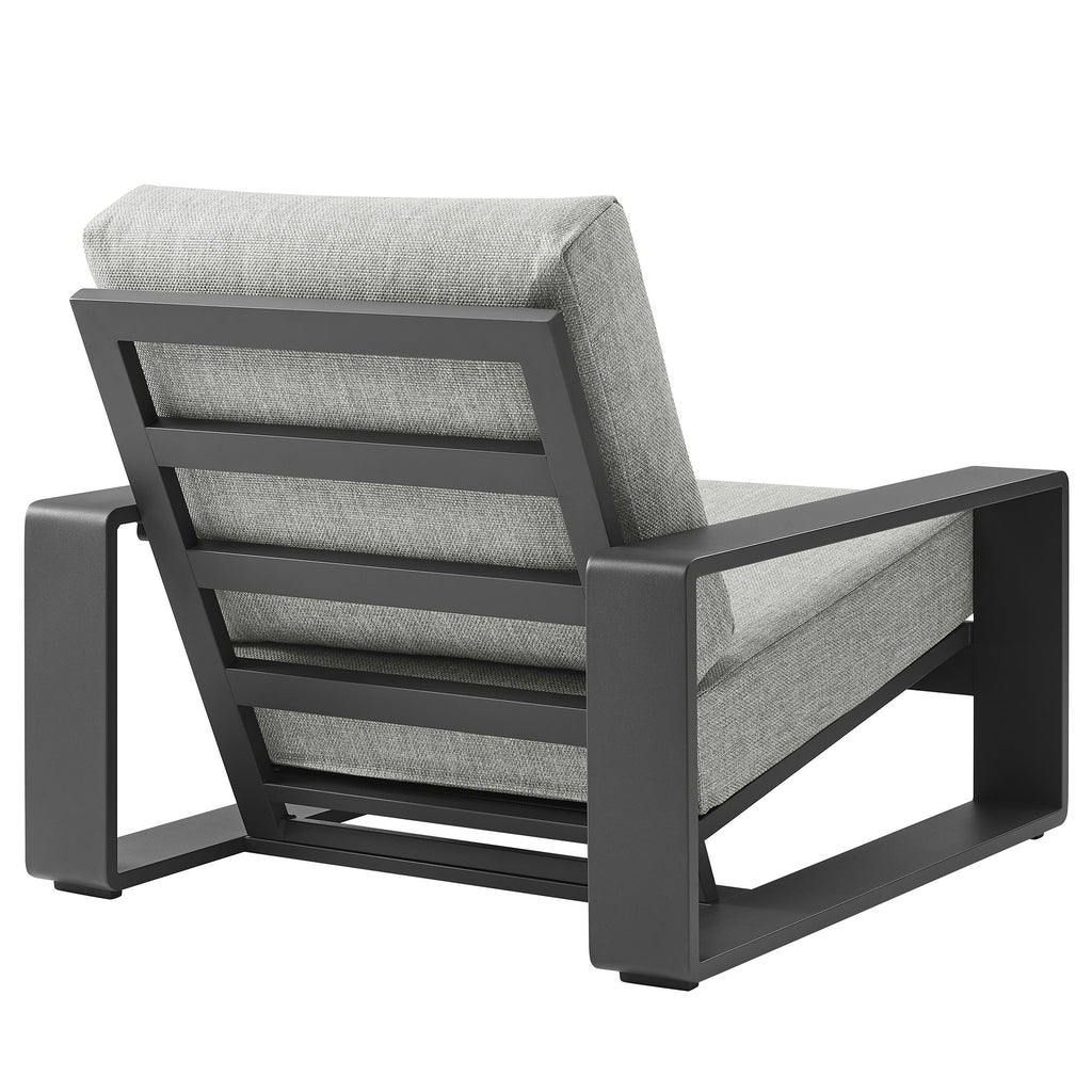 Lirienne Outdoor Patio Aluminum Armchair - Light Gray Gray