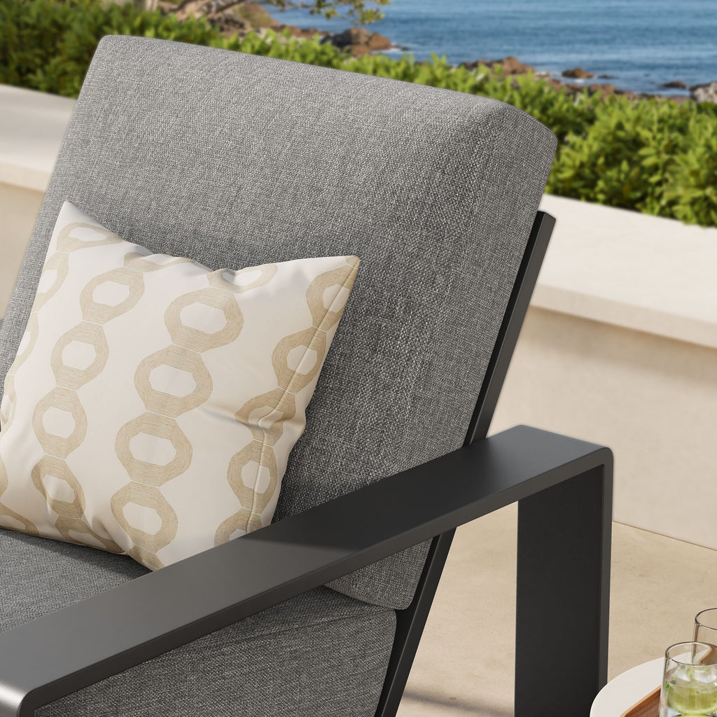Lirienne Outdoor Patio Aluminum Armchair - Light Gray Gray