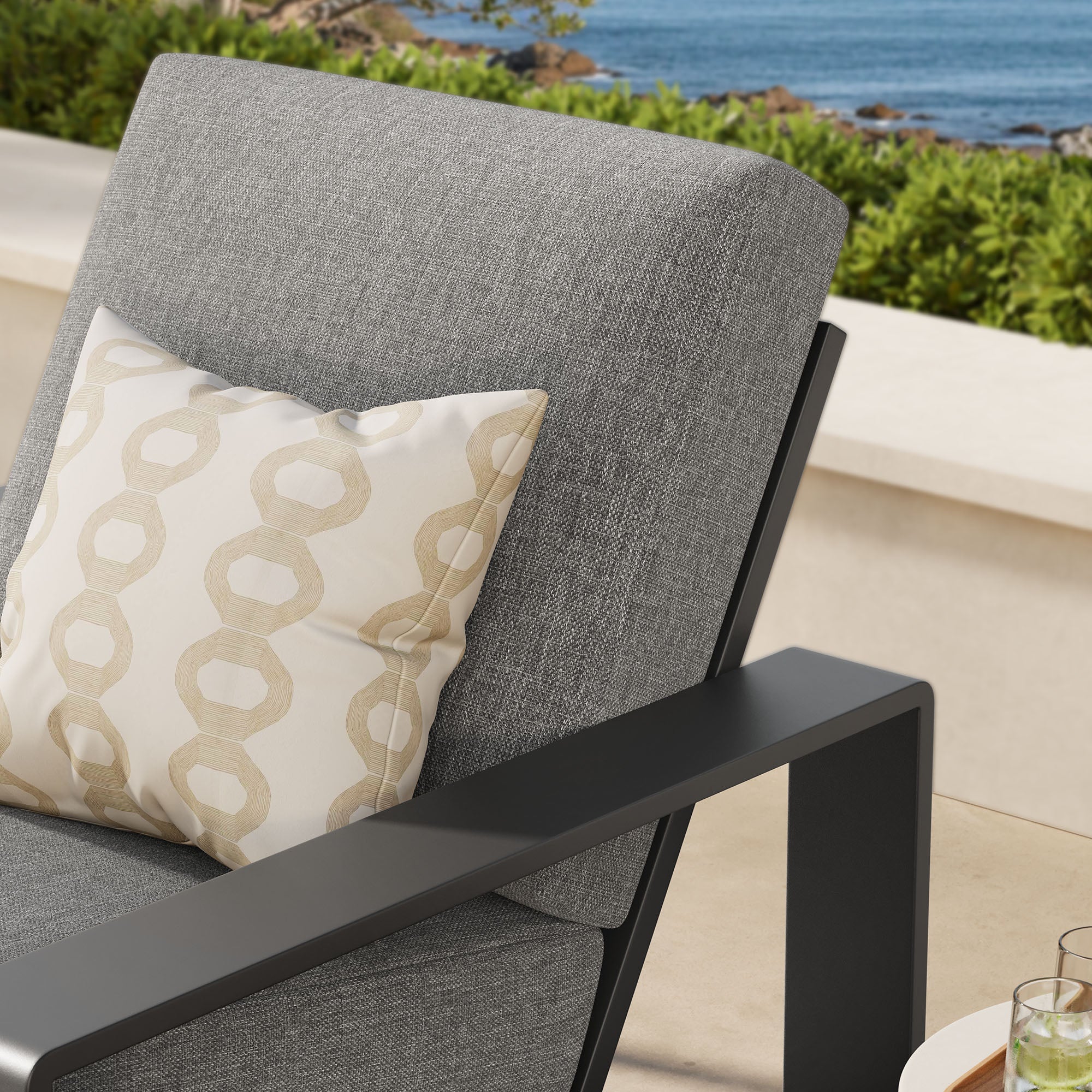 Lirienne Outdoor Patio Aluminum Armchair - Light Gray Gray