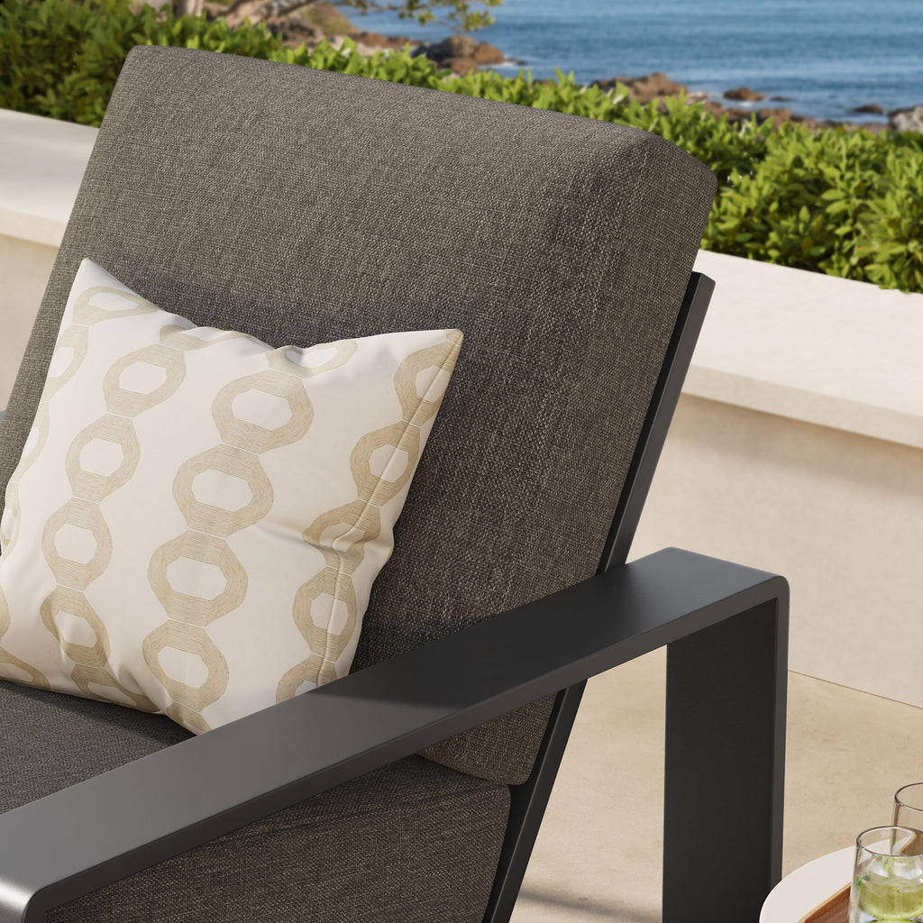 Lirienne Outdoor Patio Aluminum Armchair - Smoke