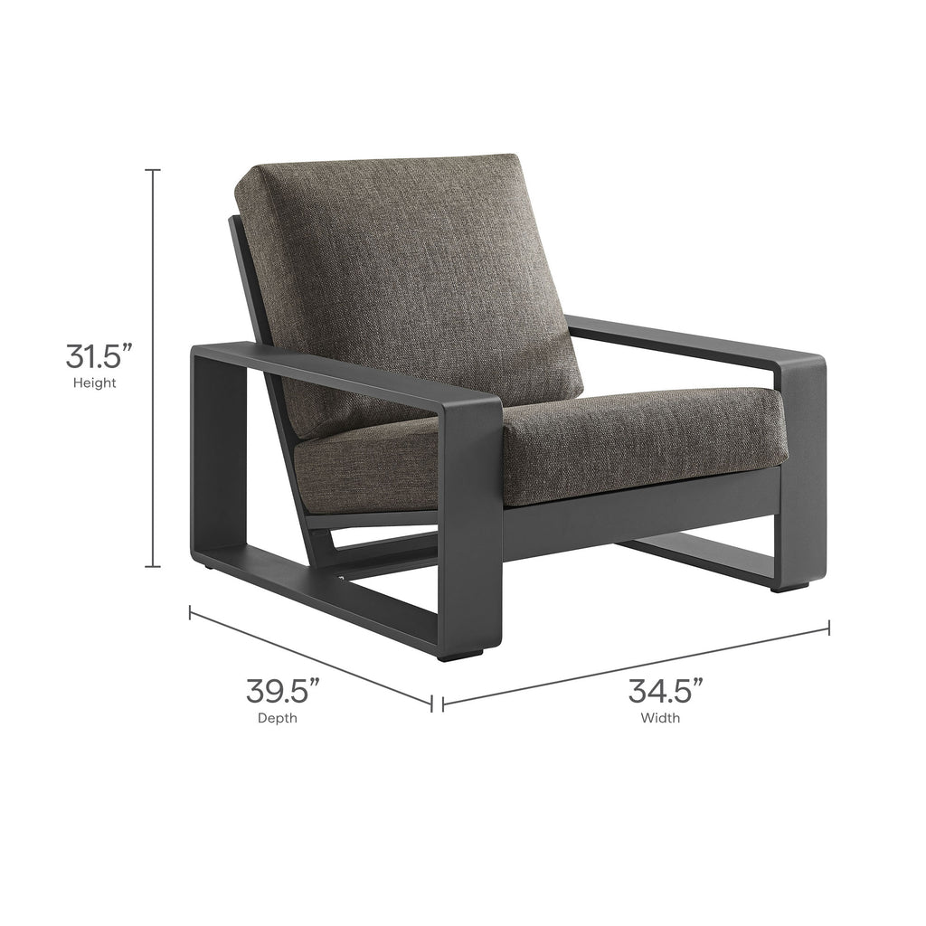 Lirienne Outdoor Patio Aluminum Armchair - Smoke
