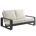 Lirienne Outdoor Patio Aluminum Loveseat - Cream Gray