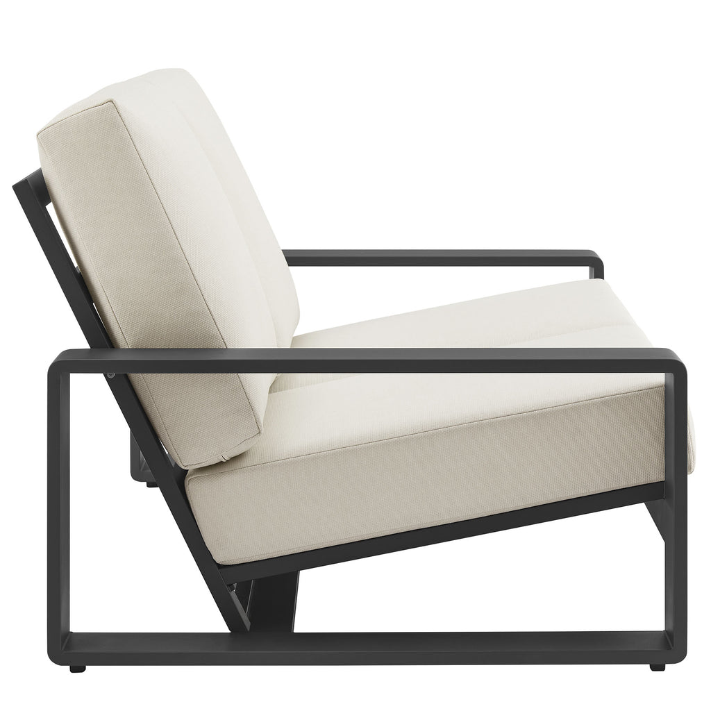 Lirienne Outdoor Patio Aluminum Loveseat - Cream Gray
