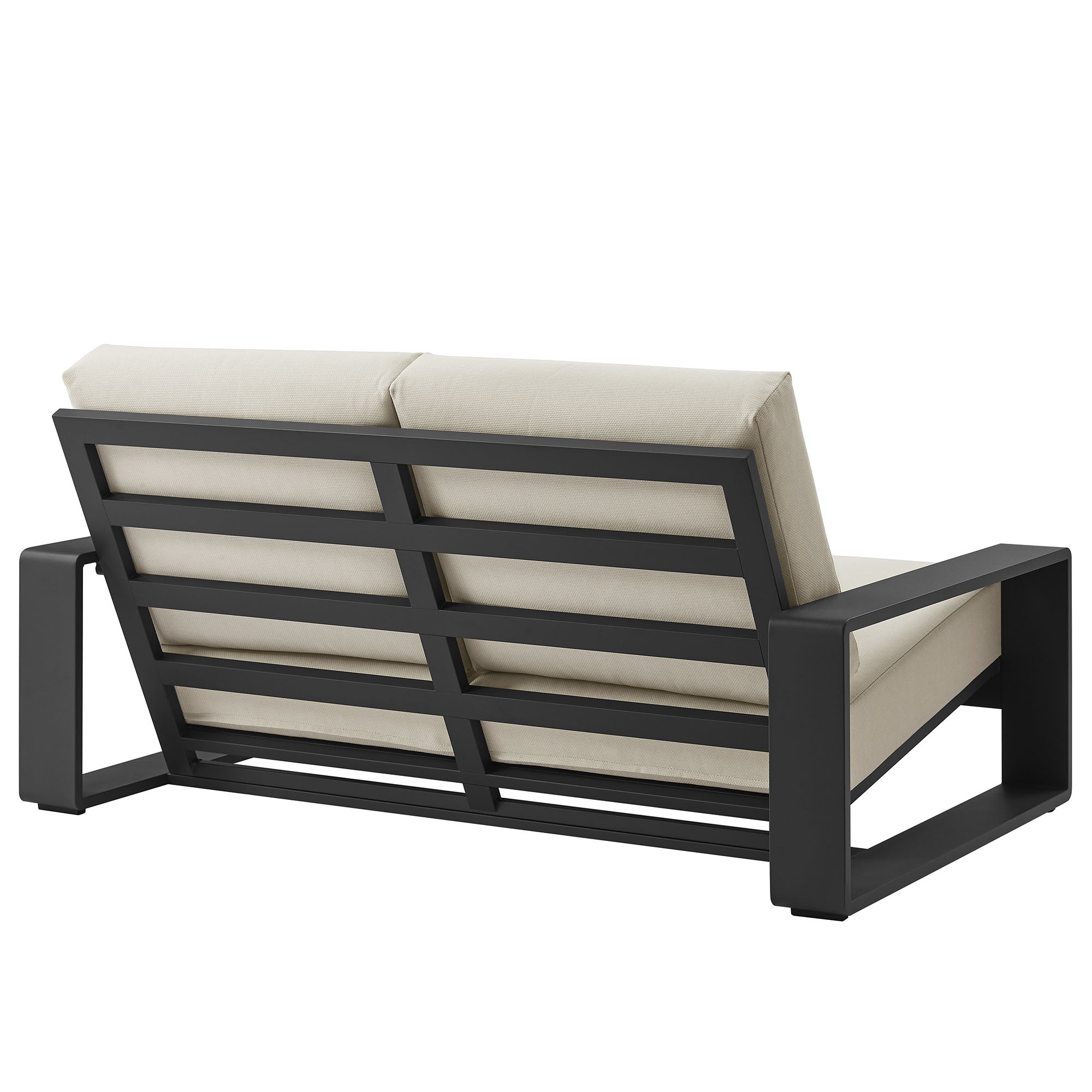 Lirienne Outdoor Patio Aluminum Loveseat - Cream Gray