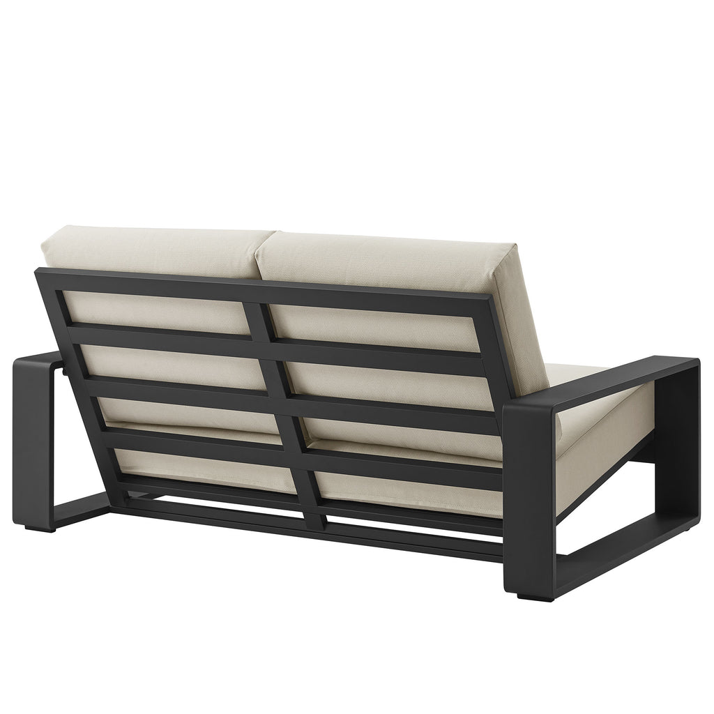 Lirienne 4-Piece Outdoor Patio Aluminum Furniture Set - Cream Gray