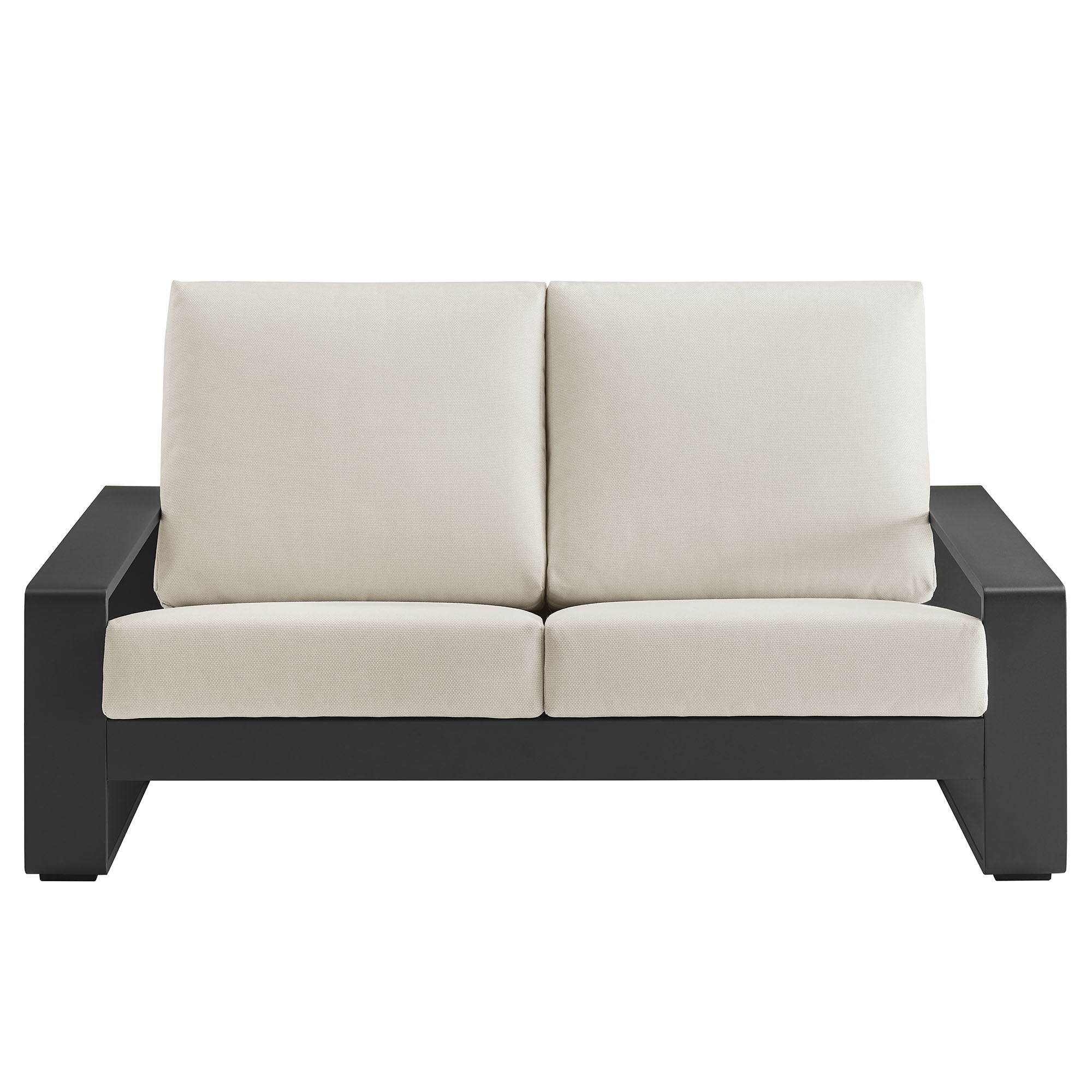 Lirienne Outdoor Patio Aluminum Loveseat - Cream Gray