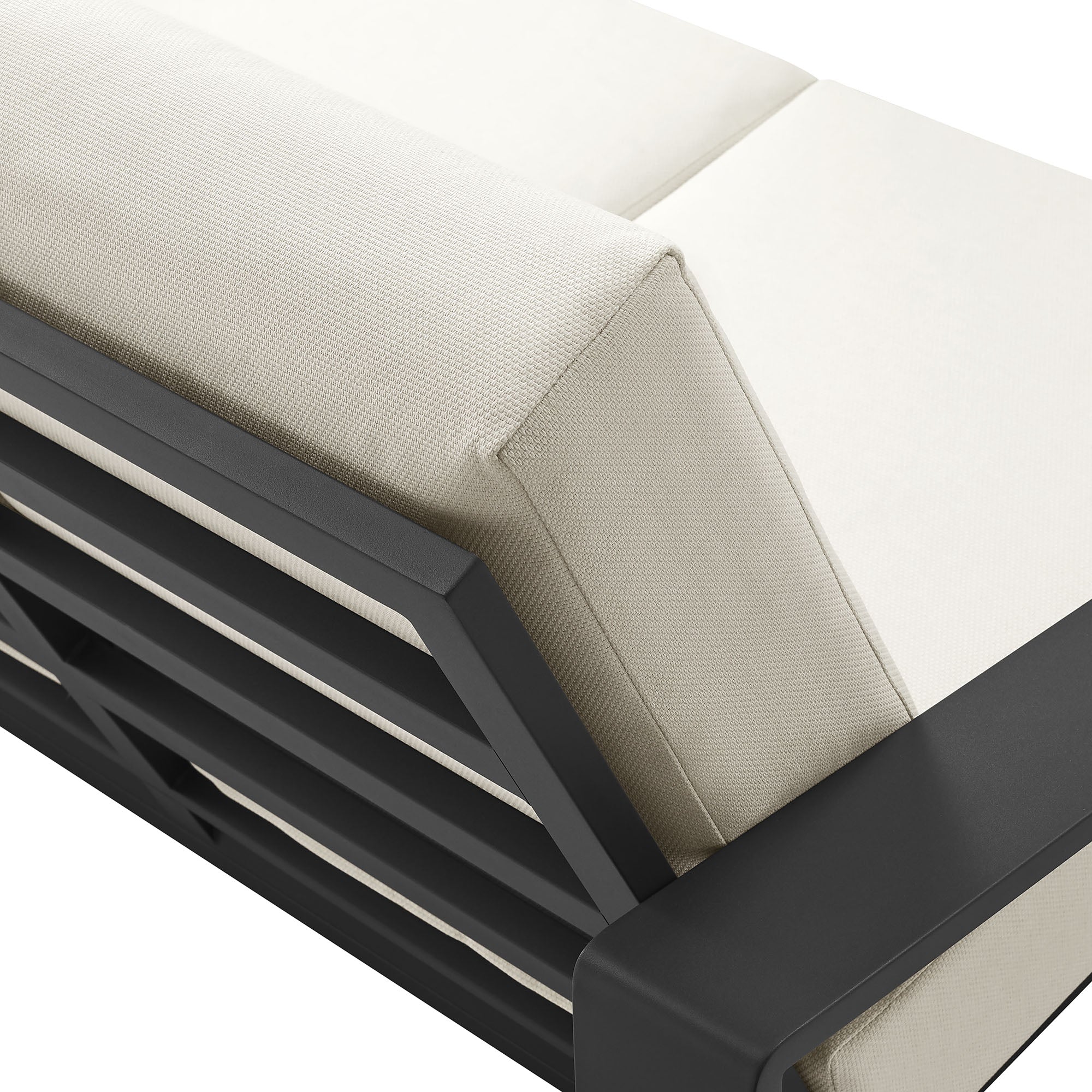 Lirienne Outdoor Patio Aluminum Loveseat - Cream Gray