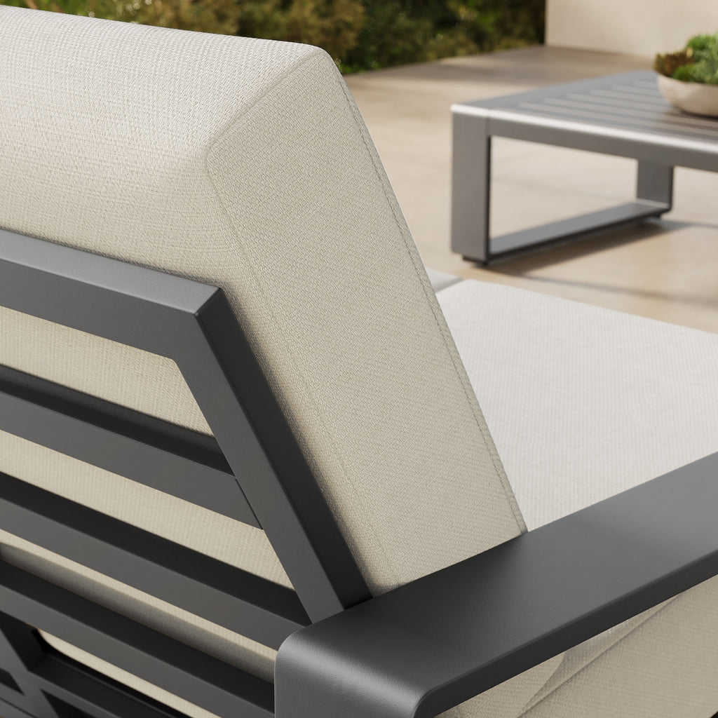 Lirienne Outdoor Patio Aluminum Loveseat - Cream Gray