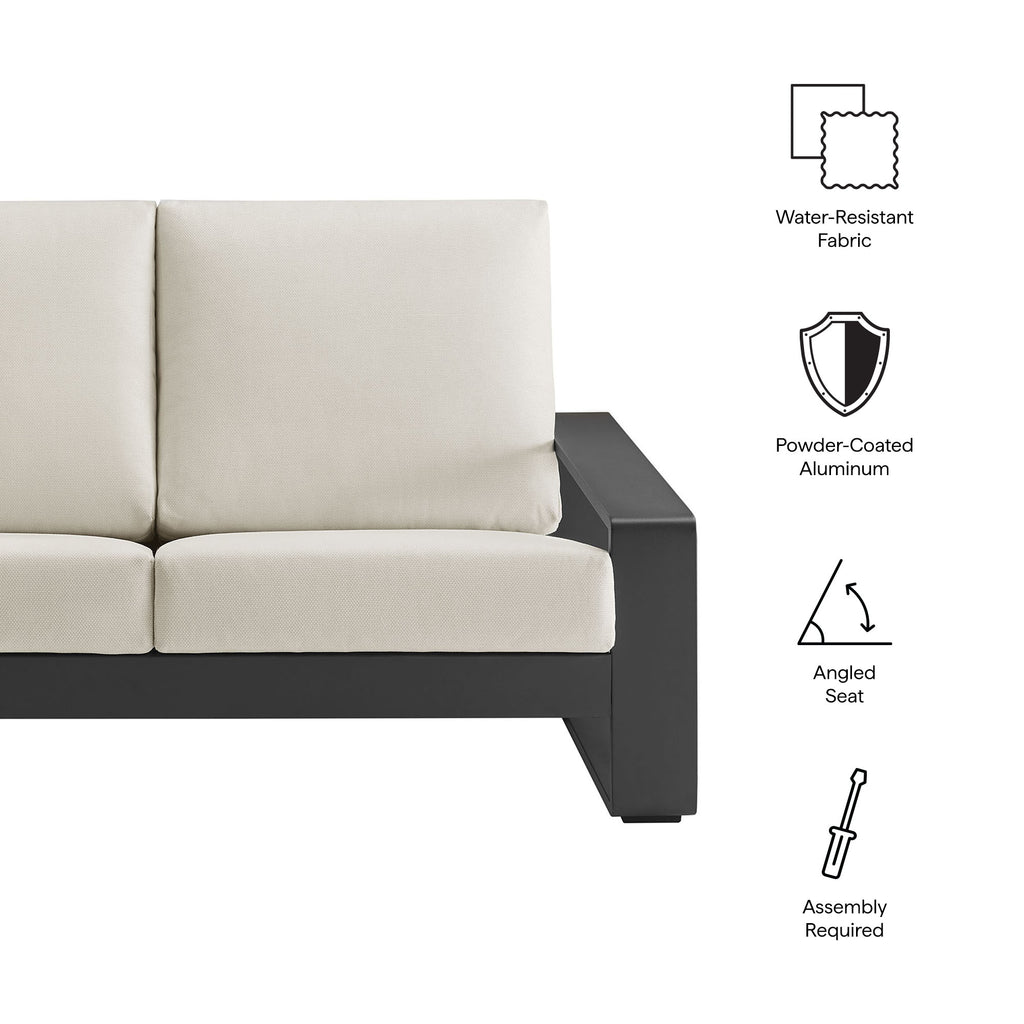 Lirienne Outdoor Patio Aluminum Loveseat - Cream Gray