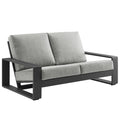 Lirienne Outdoor Patio Aluminum Loveseat - Light Gray Gray