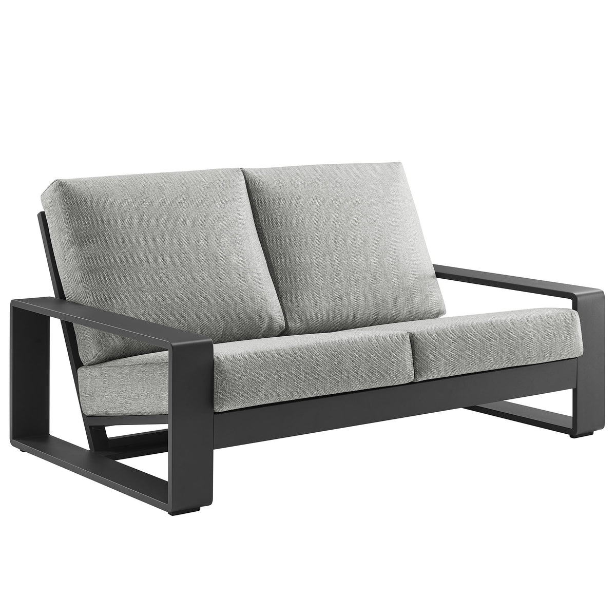 Lirienne Outdoor Patio Aluminum Loveseat - Light Gray Gray
