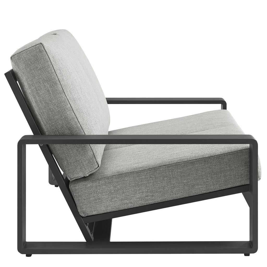 Lirienne Outdoor Patio Aluminum Loveseat - Light Gray Gray