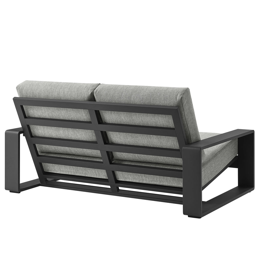 Lirienne Outdoor Patio Aluminum Loveseat - Light Gray Gray