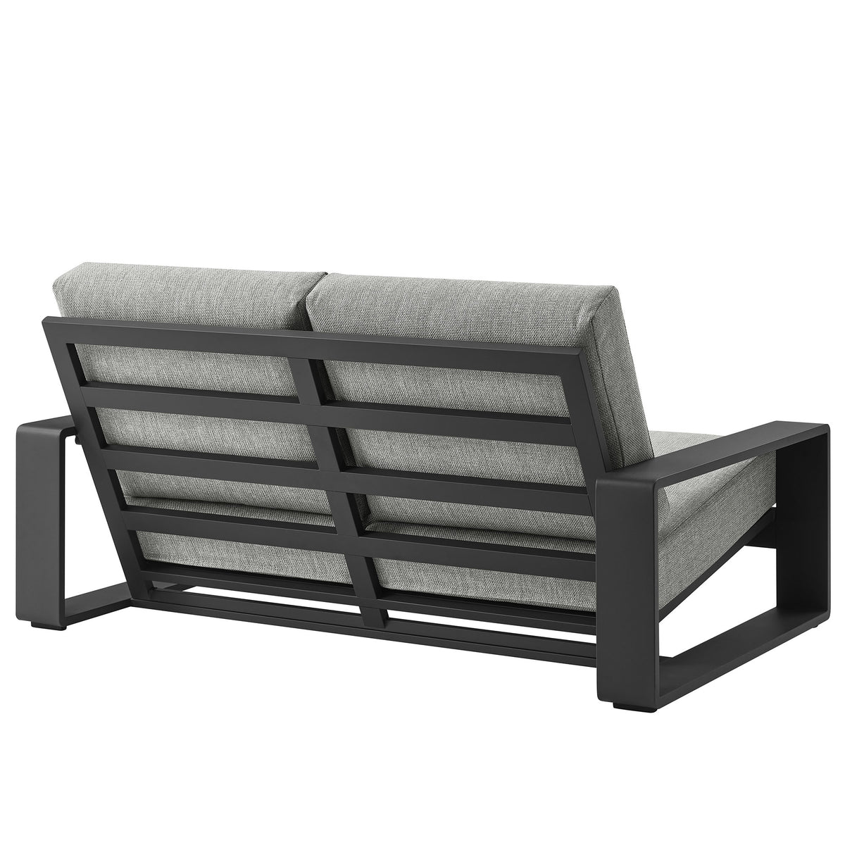 Lirienne Outdoor Patio Aluminum Loveseat - Light Gray Gray