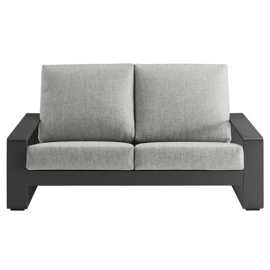 Lirienne Outdoor Patio Aluminum Loveseat - Light Gray Gray