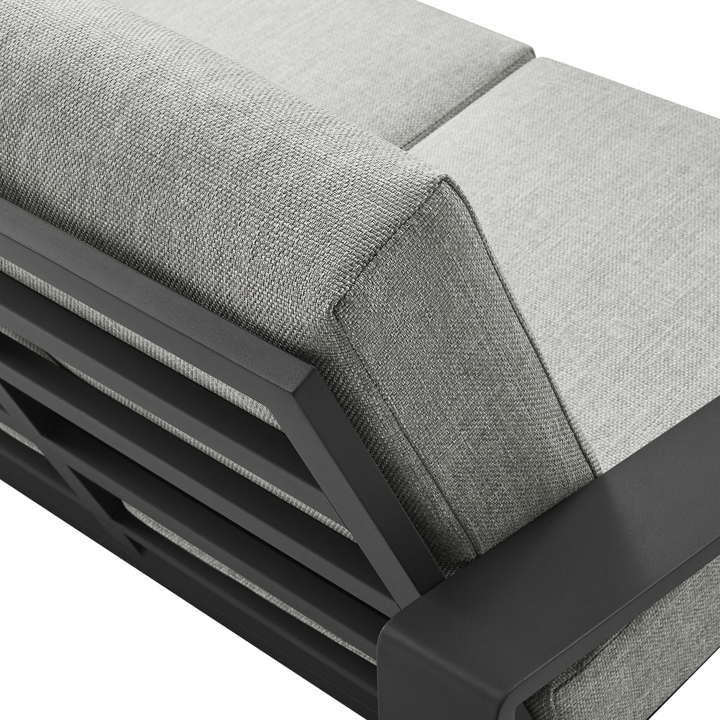 Lirienne Outdoor Patio Aluminum Loveseat - Light Gray Gray